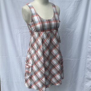 Billabong Orange Plaid Racer Back Dress